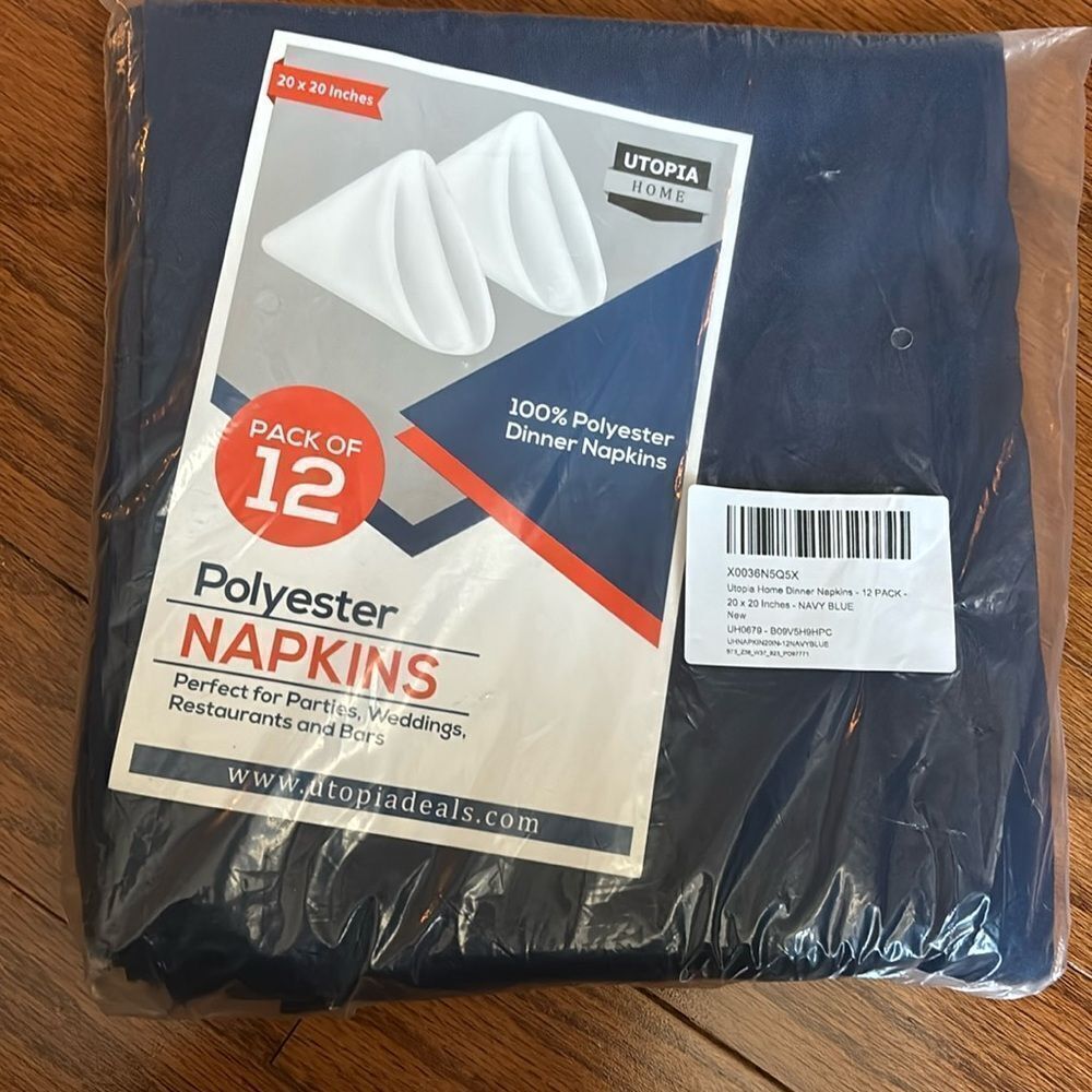 Navy blue dinner napkins 20" x 20" 12 pack